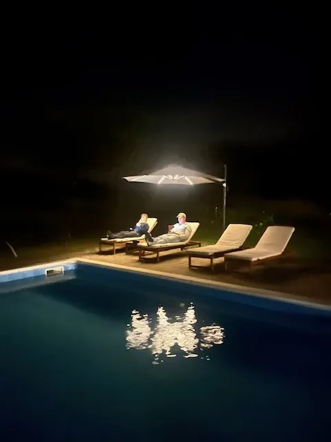 Swimming pool in the evening